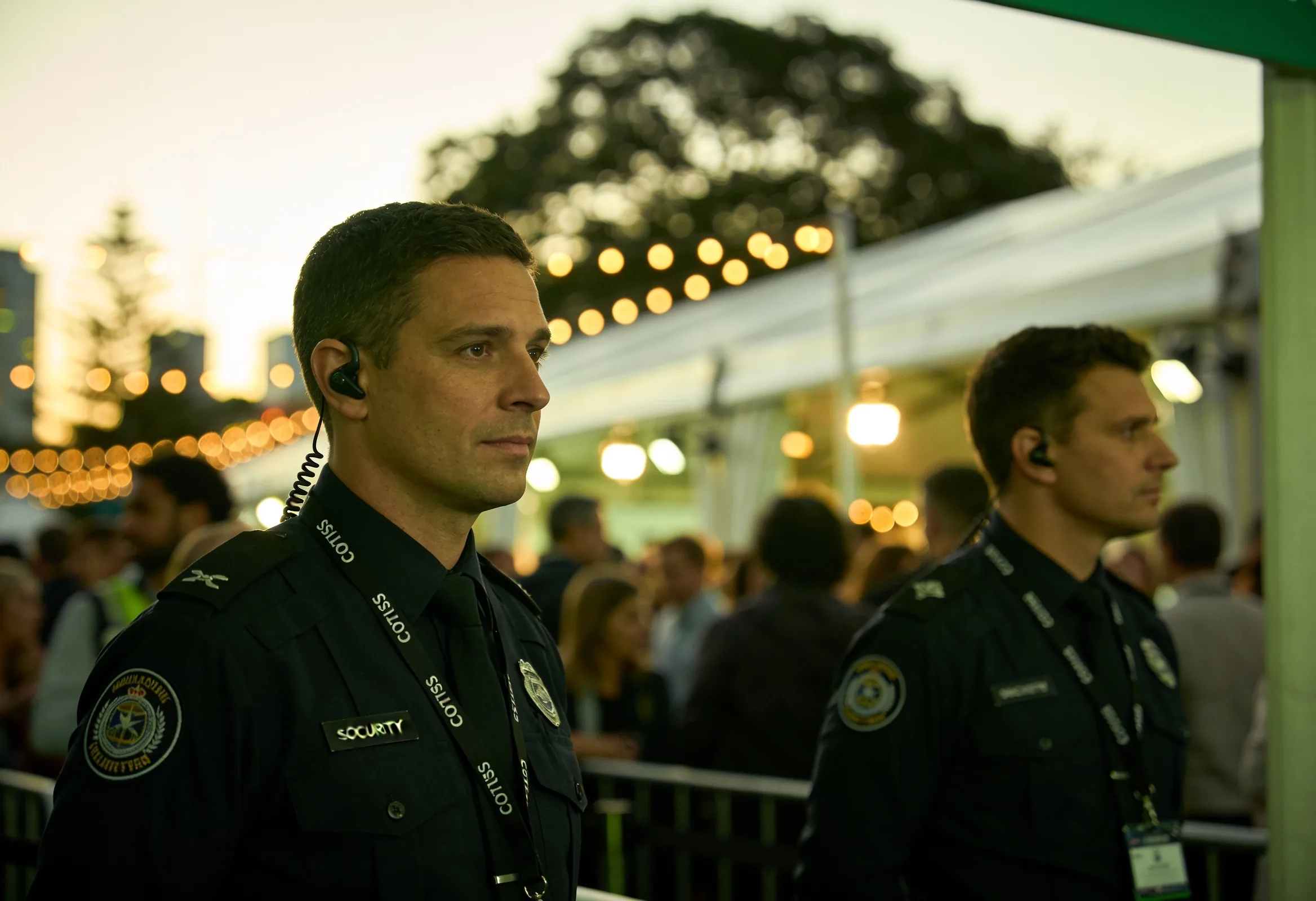 Licensed crowd controller managing entry at a Melbourne event